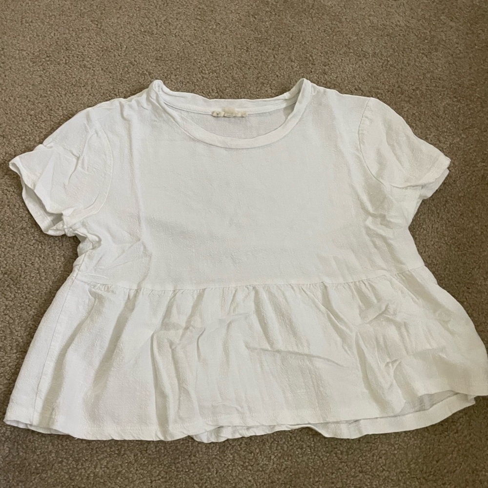 LA Hearts frilly white preppy cropped top